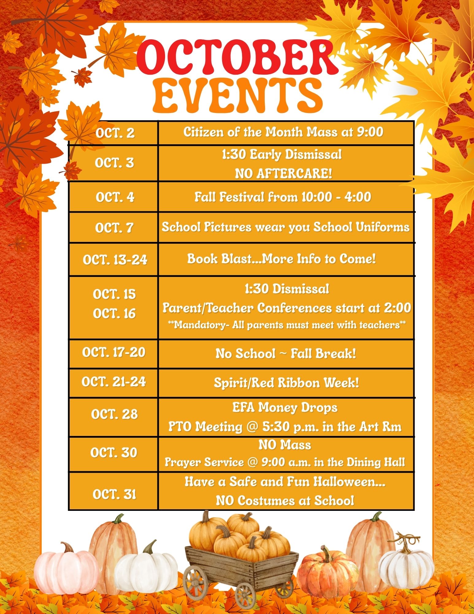 OCTOBER EVENTS 2025-2026